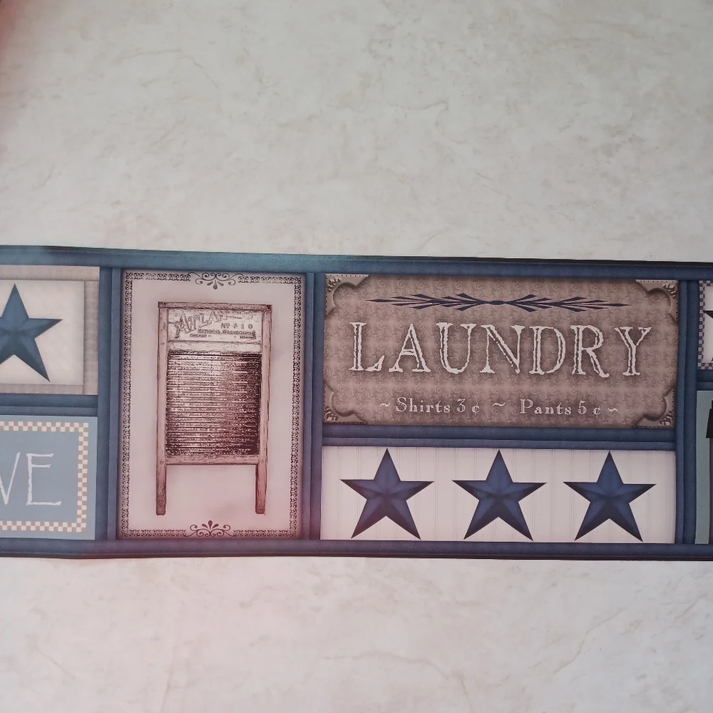 Wallpaper Border Country Laundry Star
